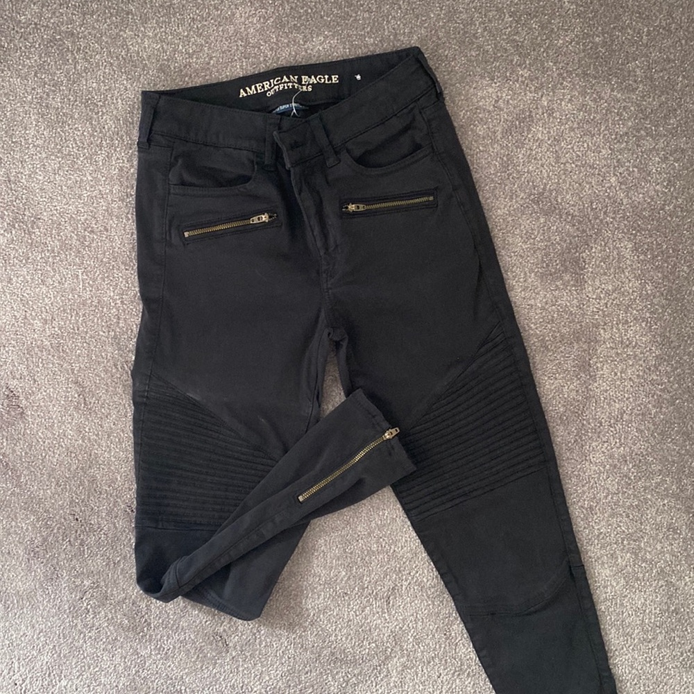 American Eagle High Rise Moto Jeggings